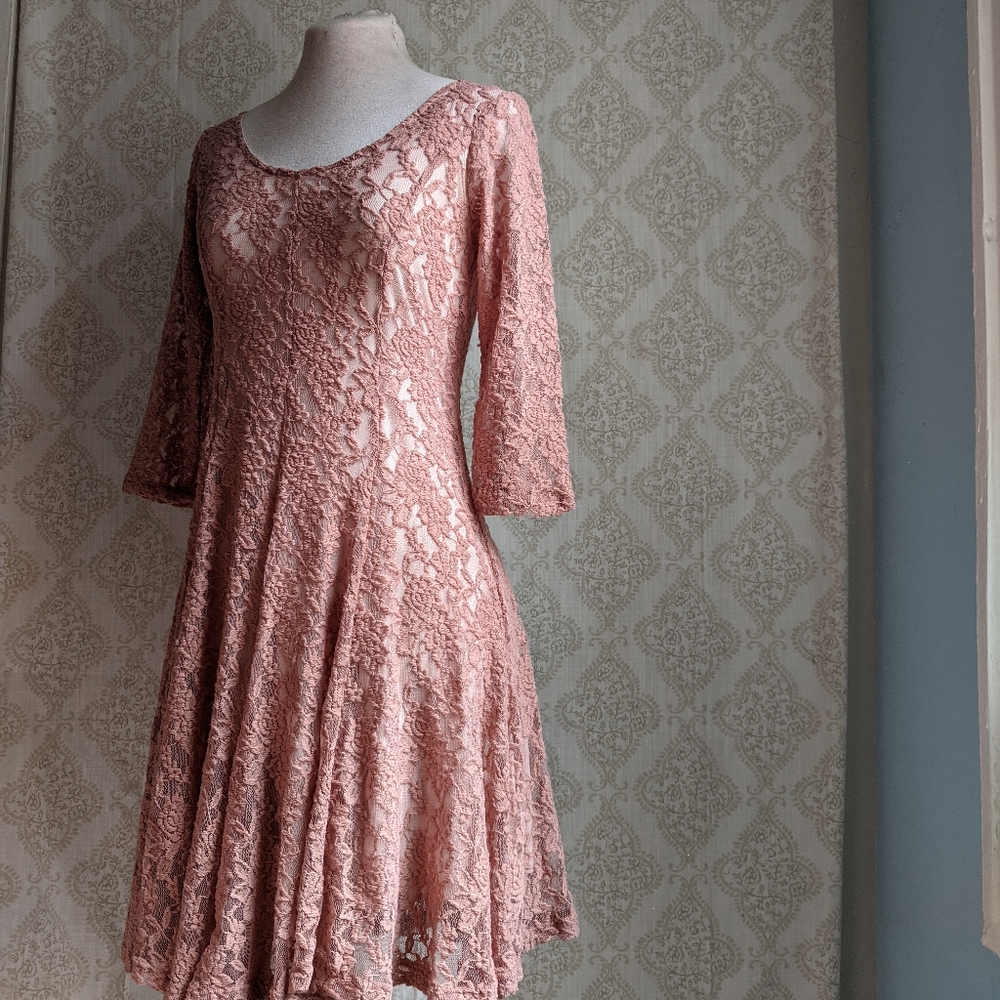 Pink lace dress
